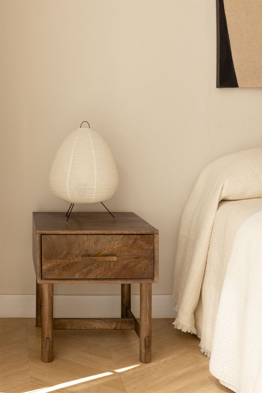 Confezione da 2 comodini 45x45 cm in legno di mango Aloma, immagine della galleria 1