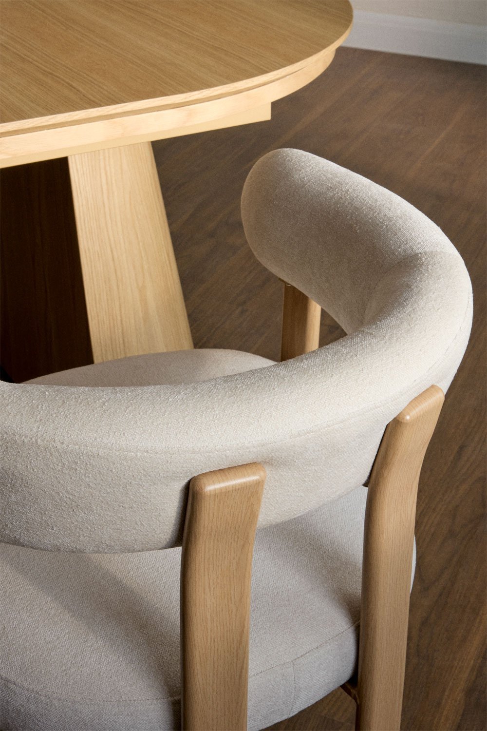 Set di 4 sedie da pranzo con braccioli in tessuto chenille Jolie, immagine della galleria 2