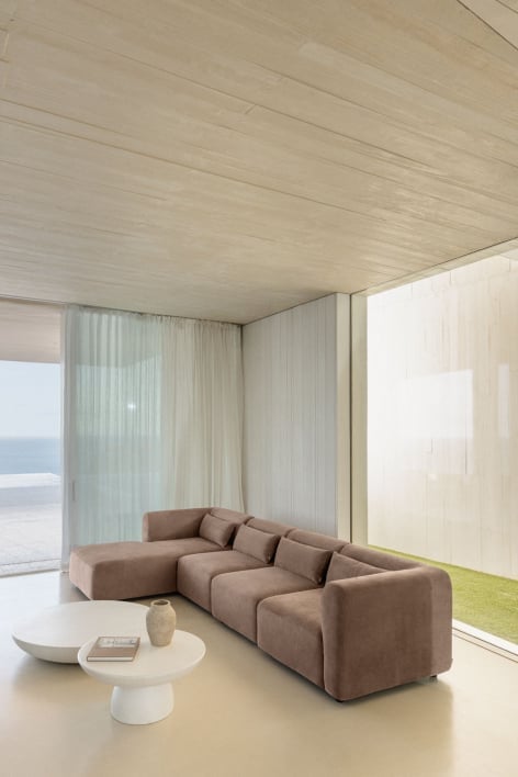 Divano modulare Fogler con chaise longue sinistra in 4 pezzi