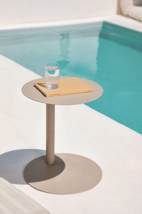 Tavolino da giardino rotondo Ø40 cm in acciaio Yannik