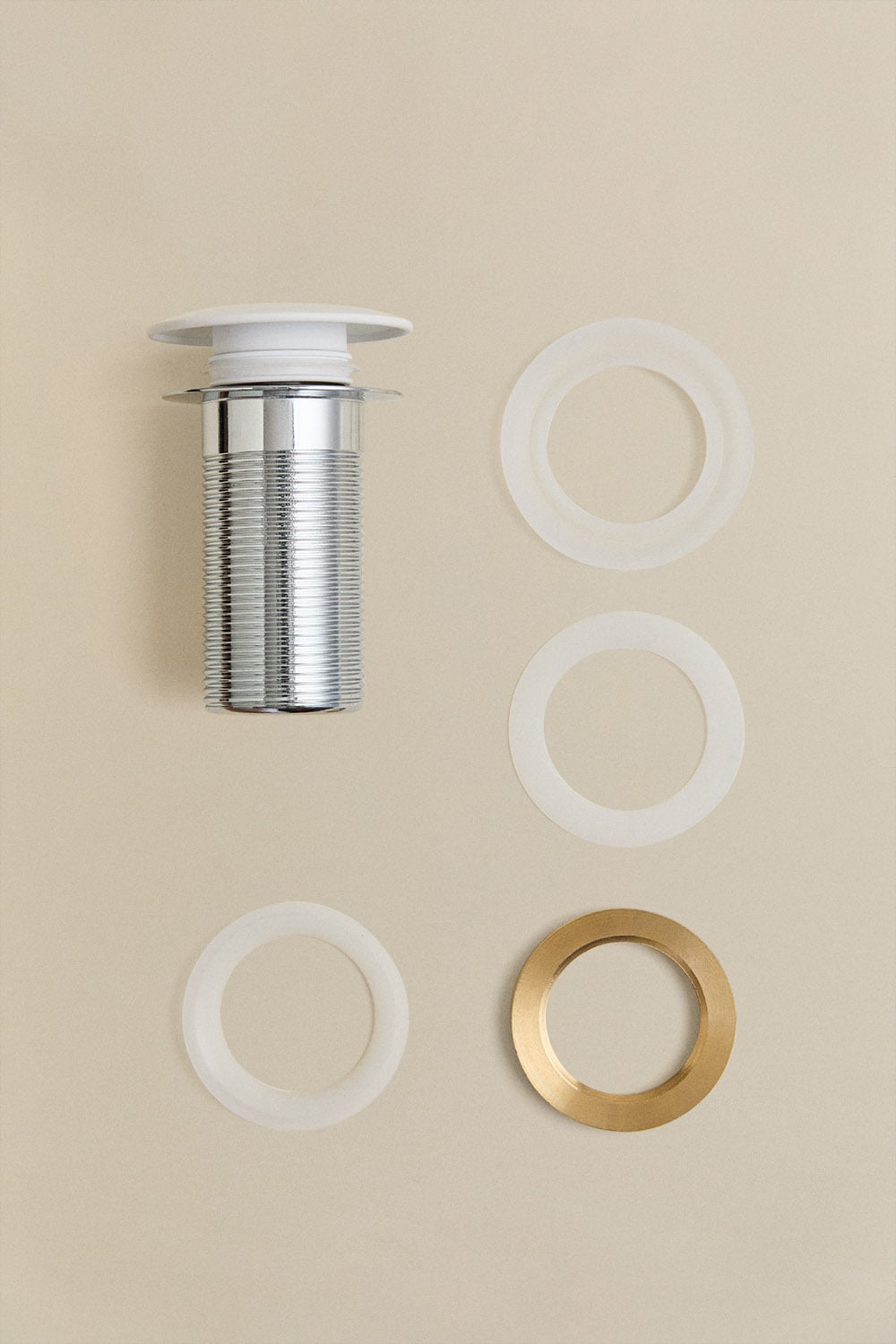 Set rubinetto lavabo da incasso Orveta in ottone e valvola di scarico lavabo Click-Clack in acciaio inox e ottone, immagine della galleria 5