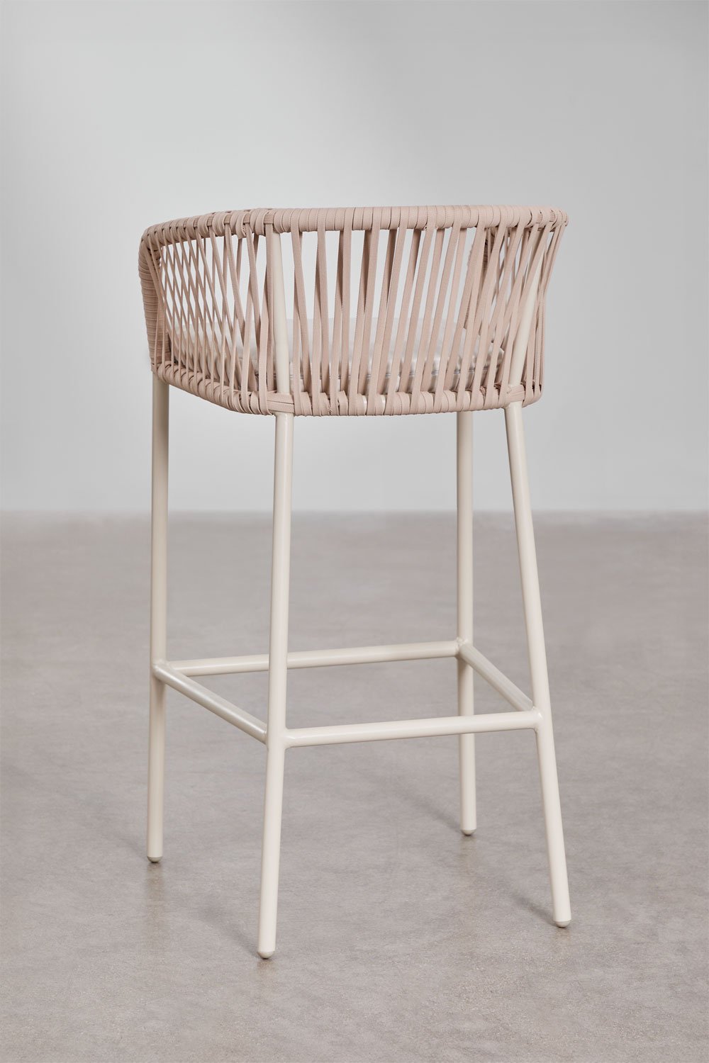 Sgabello alto con braccioli in corda intrecciata Arhiza, immagine della galleria 3