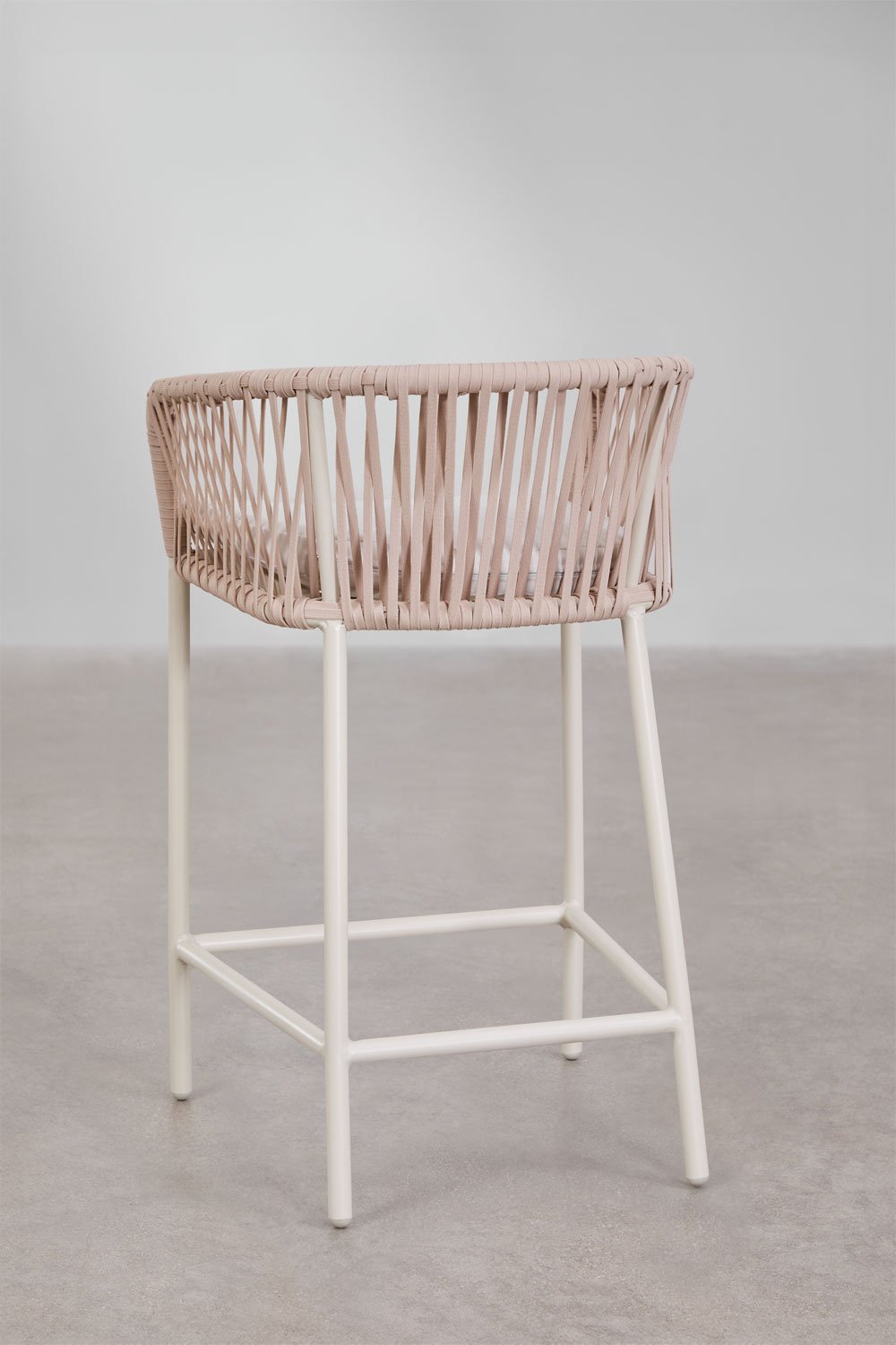 Set di 4 sgabelli alti con braccioli in corda intrecciata Arhiza, immagine della galleria 3