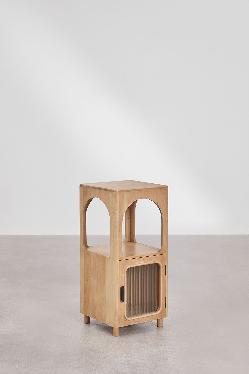 Mensola da bagno Massilia in legno di acacia e vetro , immagine della galleria 4