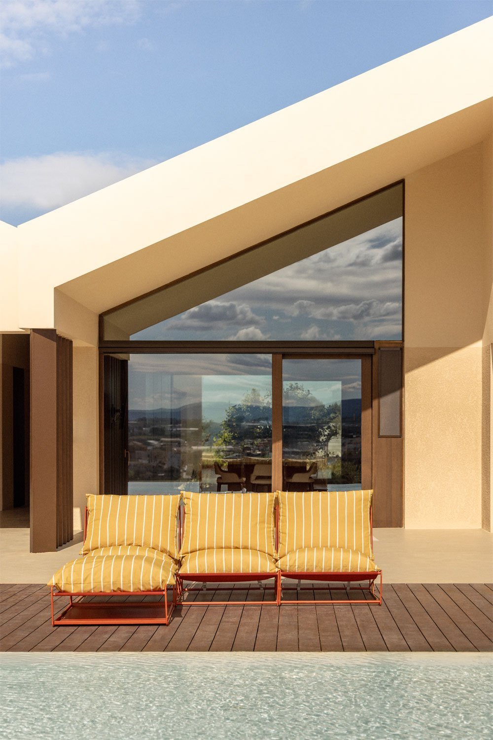 Divano modulare da giardino a 3 pezzi e pouf convertibile Amaro, immagine della galleria 1