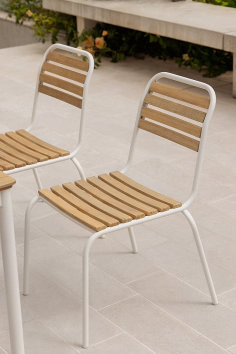 Sedia da giardino impilabile in acciaio e legno di acacia Artus