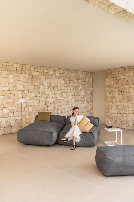 Divano Chaise Longue Modulare in 2 Pezzi per Giardino Dojans