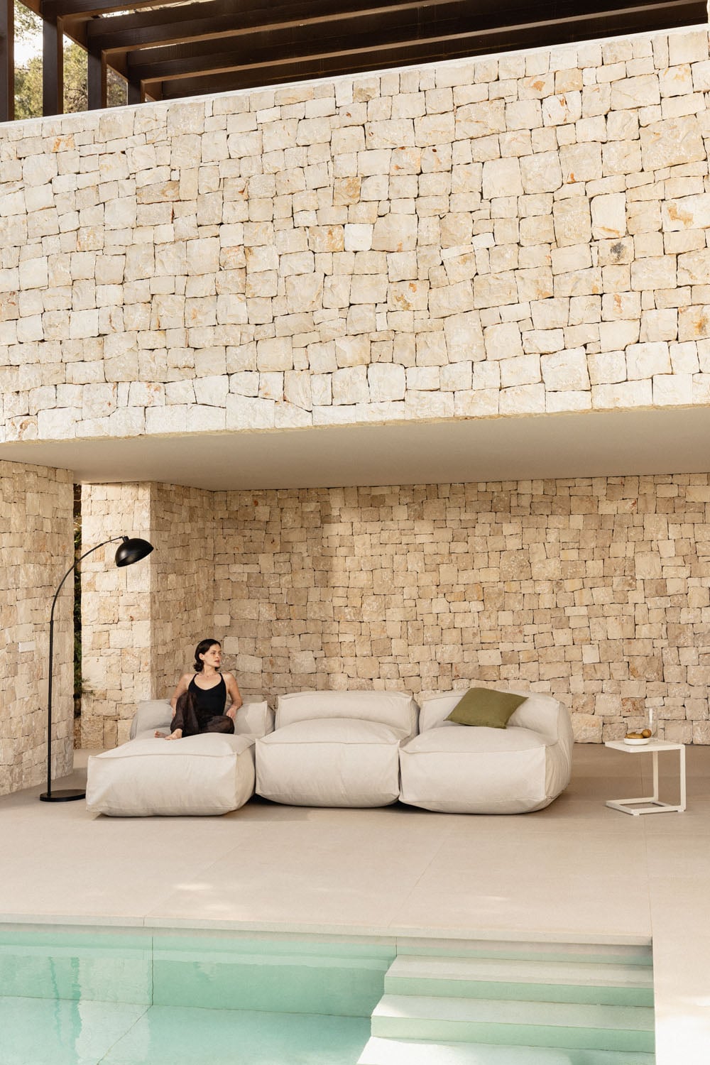Divano chaise longue da giardino componibile in 3 pezzi Dojans, immagine della galleria 8