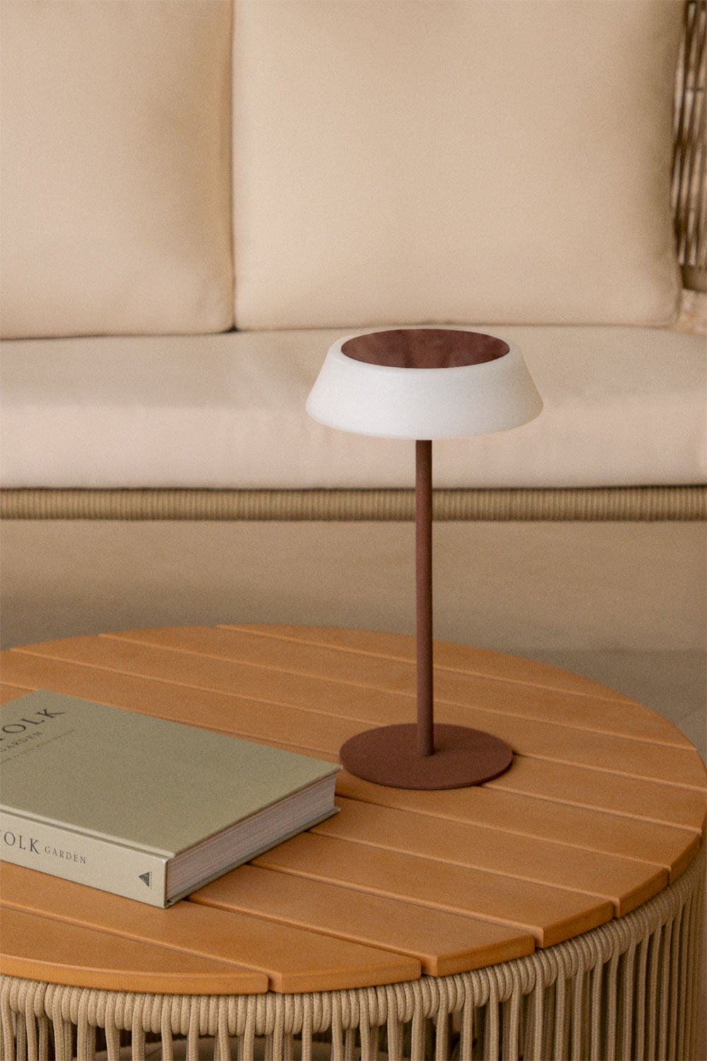 Lampada da tavolo solare LED wireless per esterni in polietilene e ferro Ulenia, immagine della galleria 1