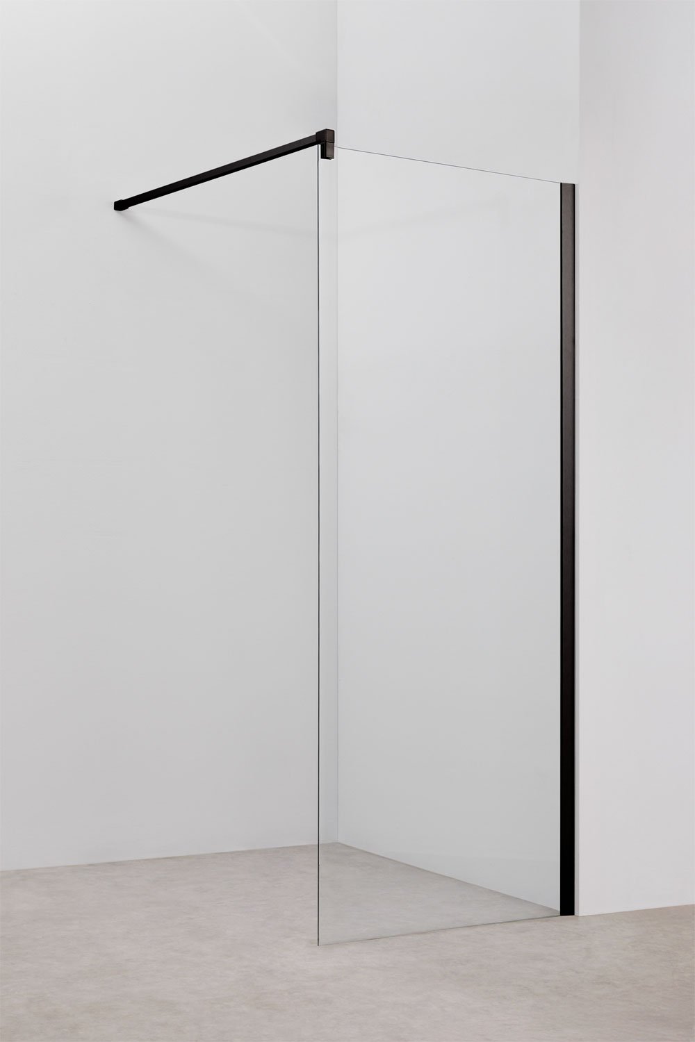 Parete doccia fissa con vetro temperato da 8 mm e alluminio Bristol, immagine della galleria 1