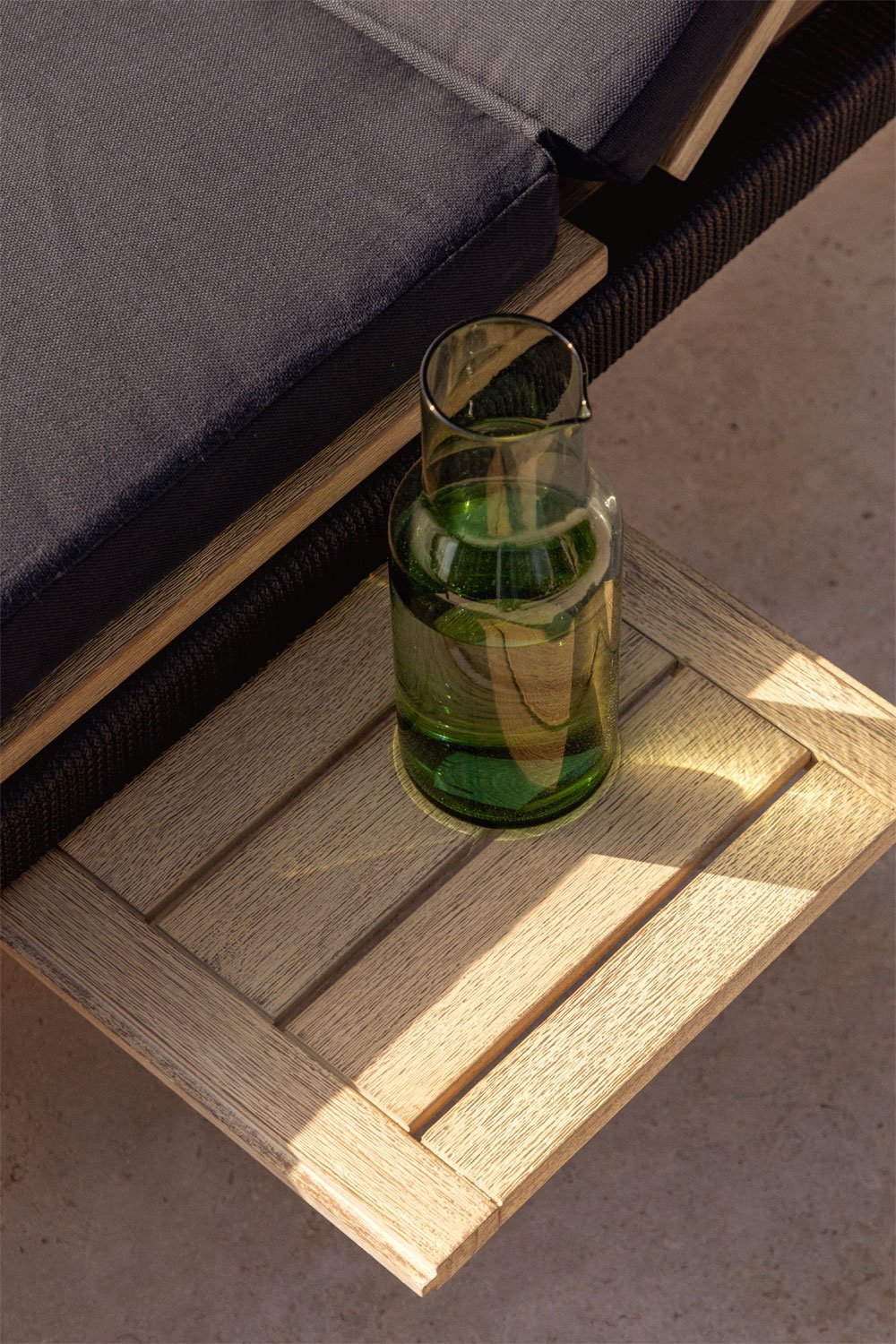 Sdraio reclinabile in legno di acacia con cuscino Dubai, immagine della galleria 2