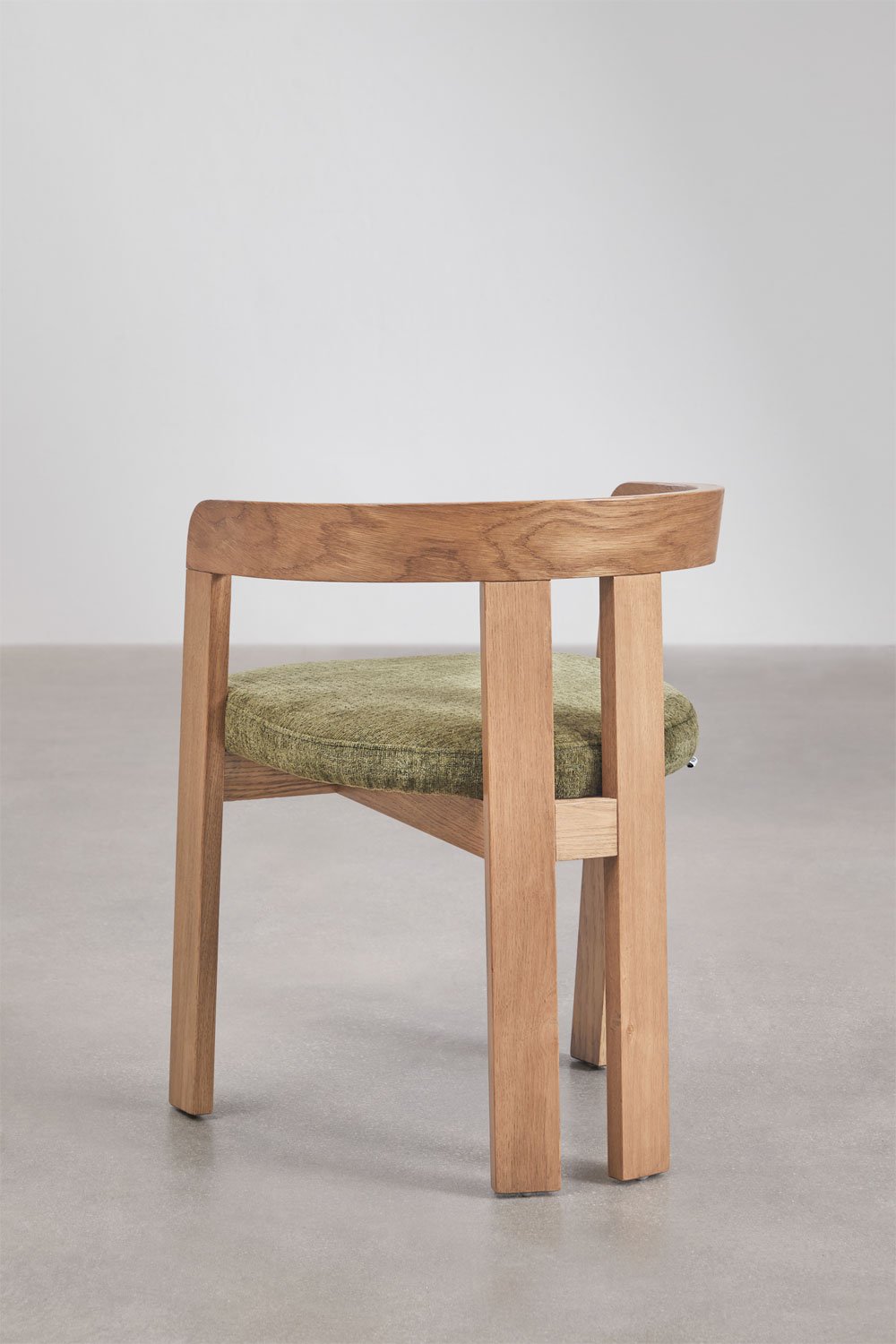 Sedia da pranzo con braccioli in legno e rivestita Yvone, immagine della galleria 5