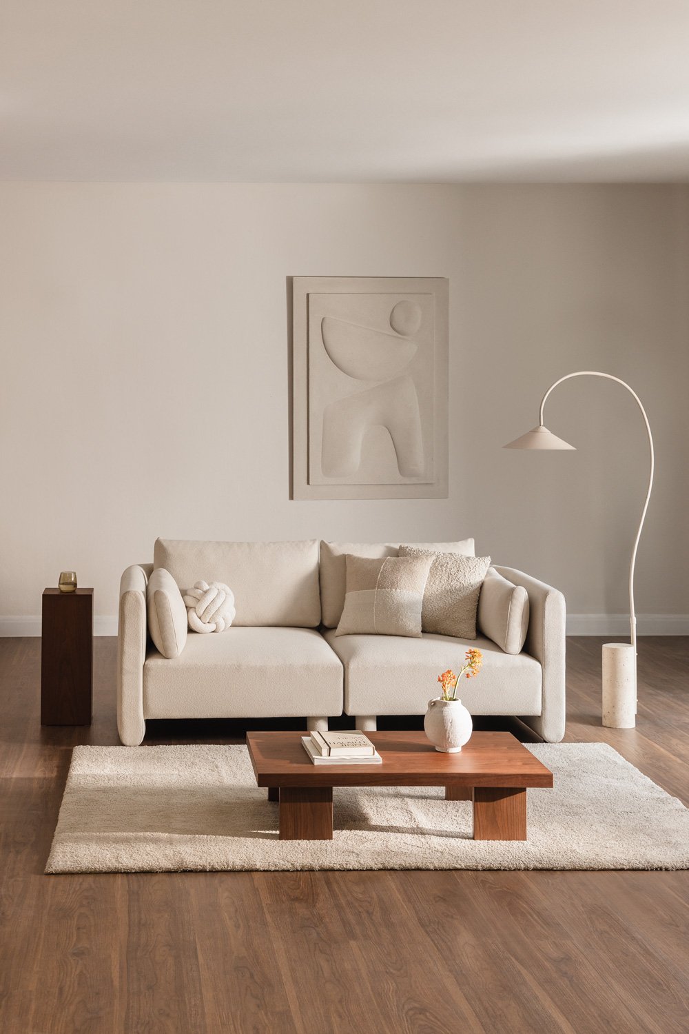Divano componibile 2 pezzi in tessuto Artemisa bouclé, immagine della galleria 1
