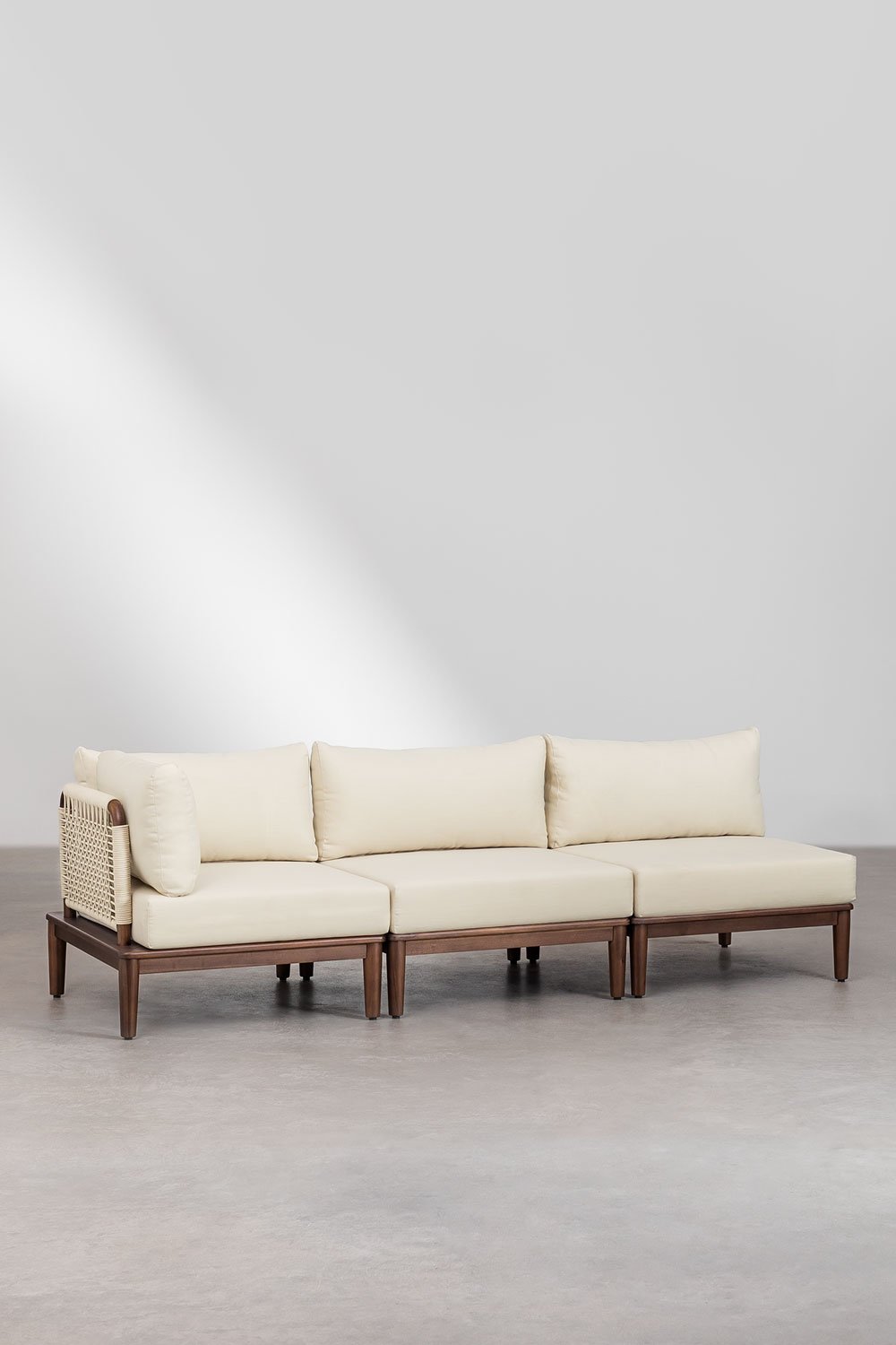 Divano modulare angolare a 3 pezzi in acacia Giulia, immagine della galleria 1