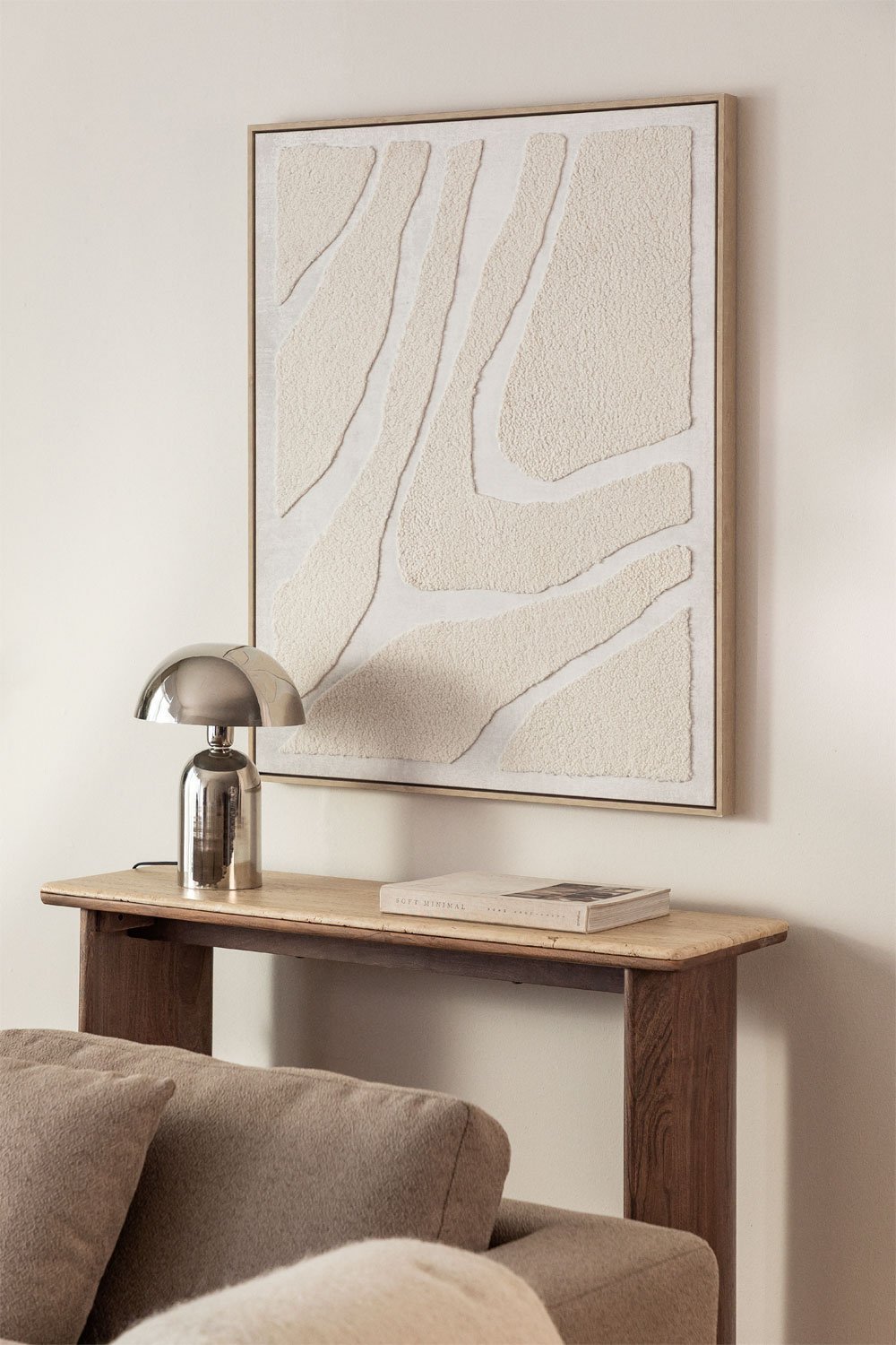 Quadro decorativo 80x100 cm con texture tessile Gavina, immagine della galleria 1