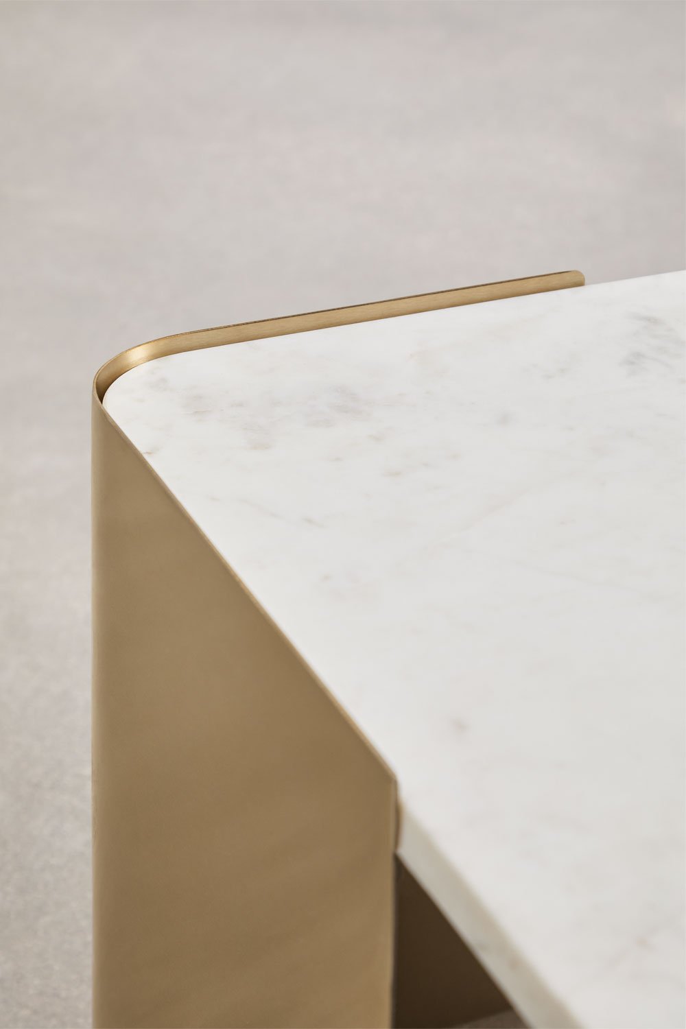 Tavolino rettangolare 110x70 cm in marmo e acciaio inox Bemerit, immagine della galleria 5