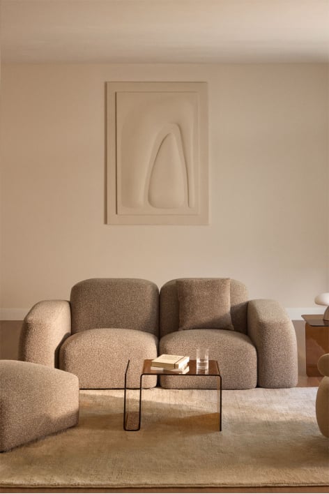 Divano componibile Bastian 2 pezzi e pouf