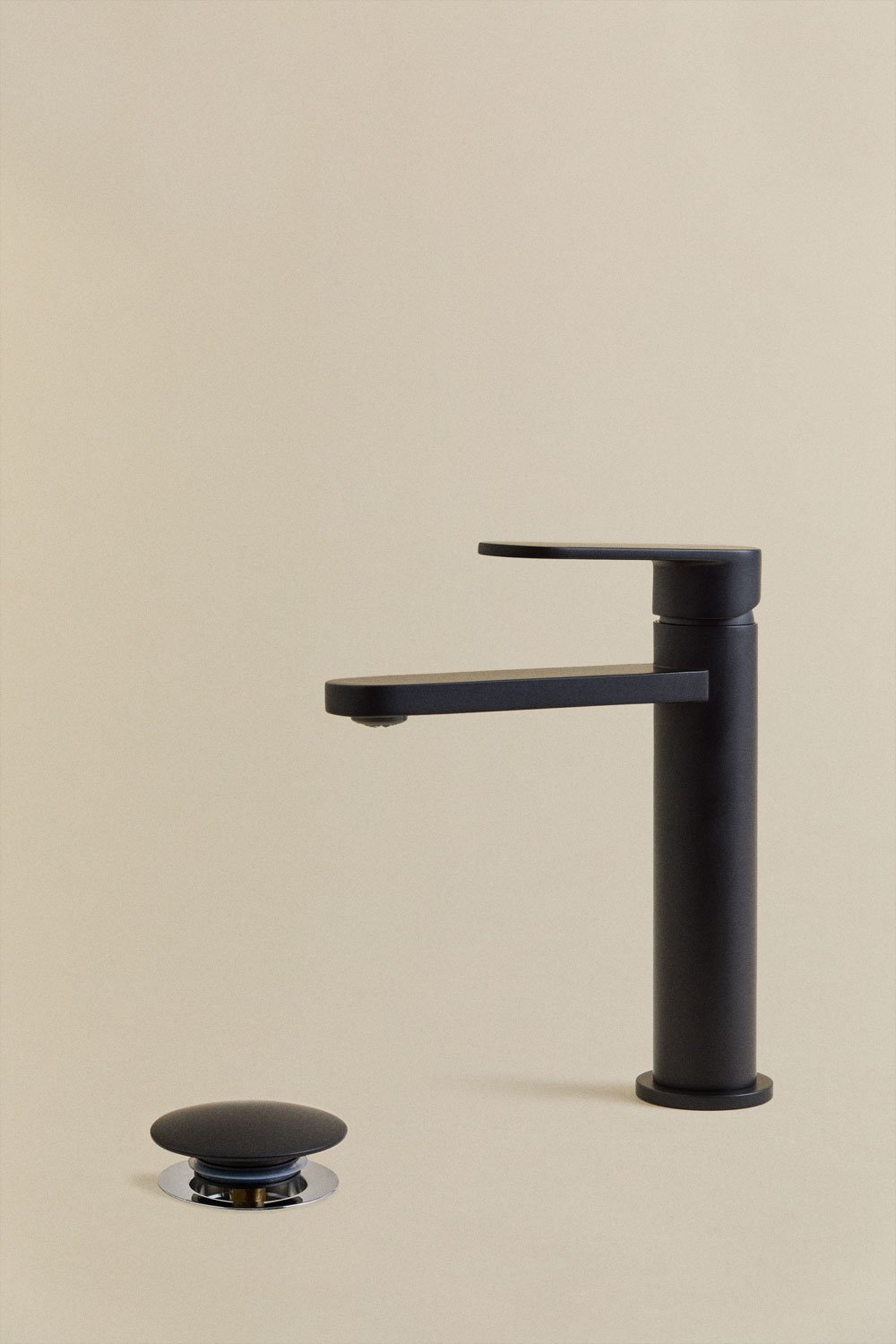 Set rubinetteria per lavabo Alameda in ottone e set valvola di scarico per lavabo tipo Click-Clack Orveta in acciaio inox e otto, immagine della galleria 1