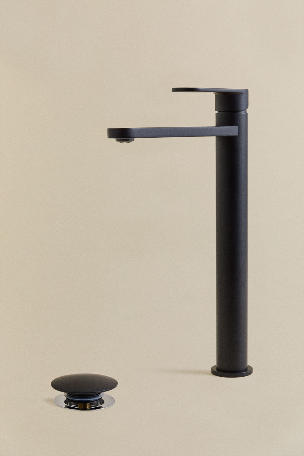 Set rubinetto per lavabo in ottone Alameda e valvola di scarico per lavabo Click-Clack in acciaio inox e ottone Orveta., immagine della galleria 1