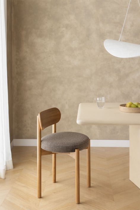 Sedia da pranzo imbottita in rovere Bianca