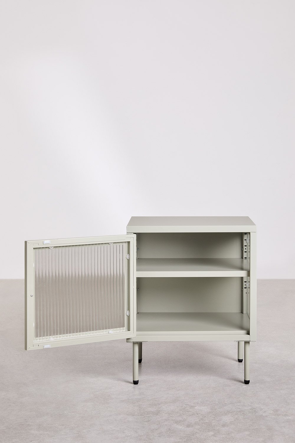 Set di 2 comodini in acciaio e vetro Paoline, immagine della galleria 5