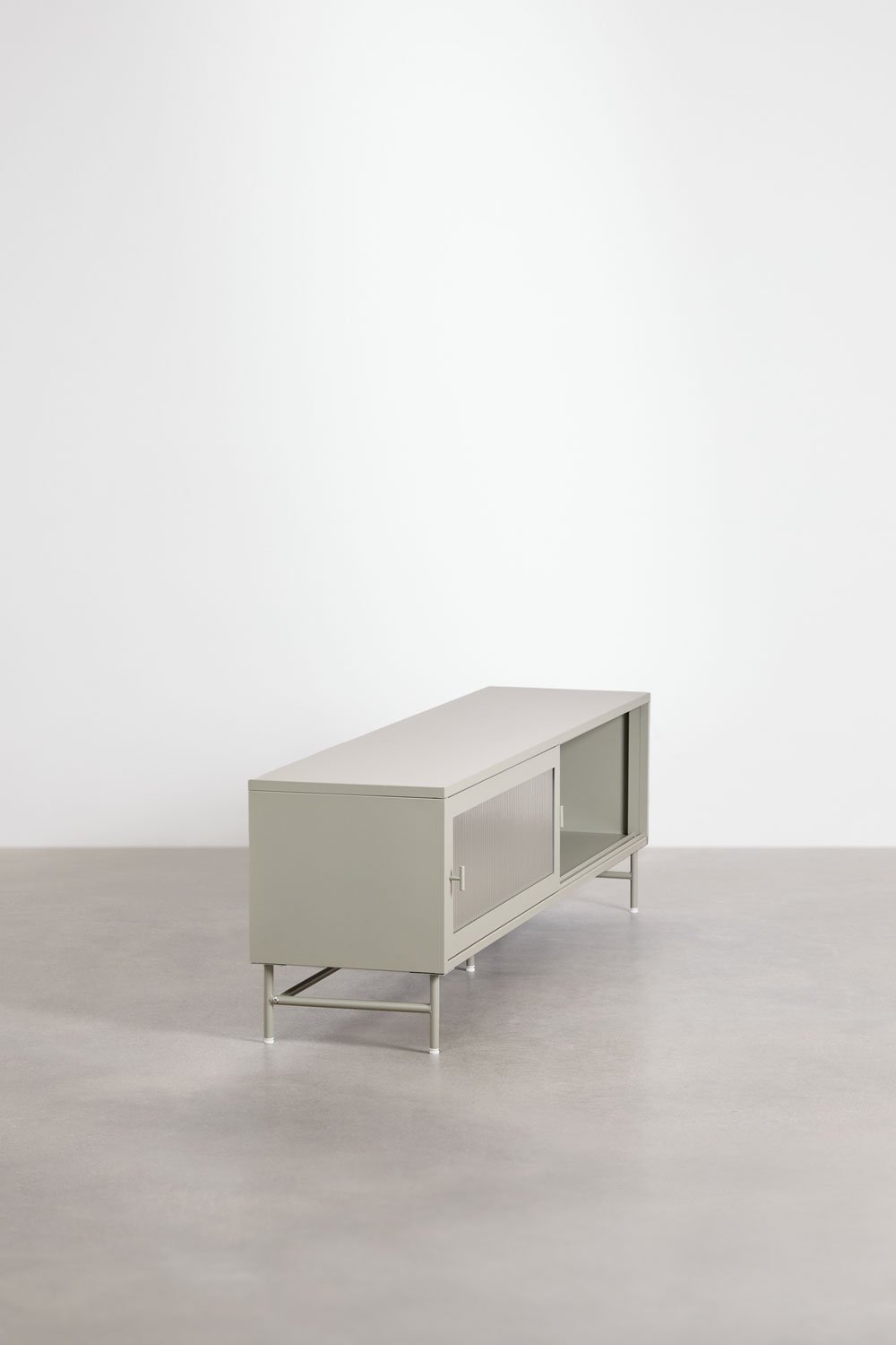 Mobile TV 180x40 cm in acciaio e vetro Paoline, immagine della galleria 3