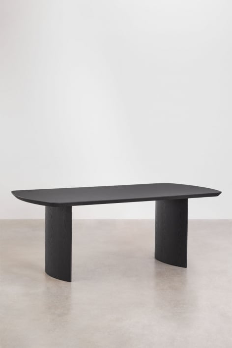 Tavolo da pranzo rettangolare 200x100 cm in MDF Tuareg - Nero liscio