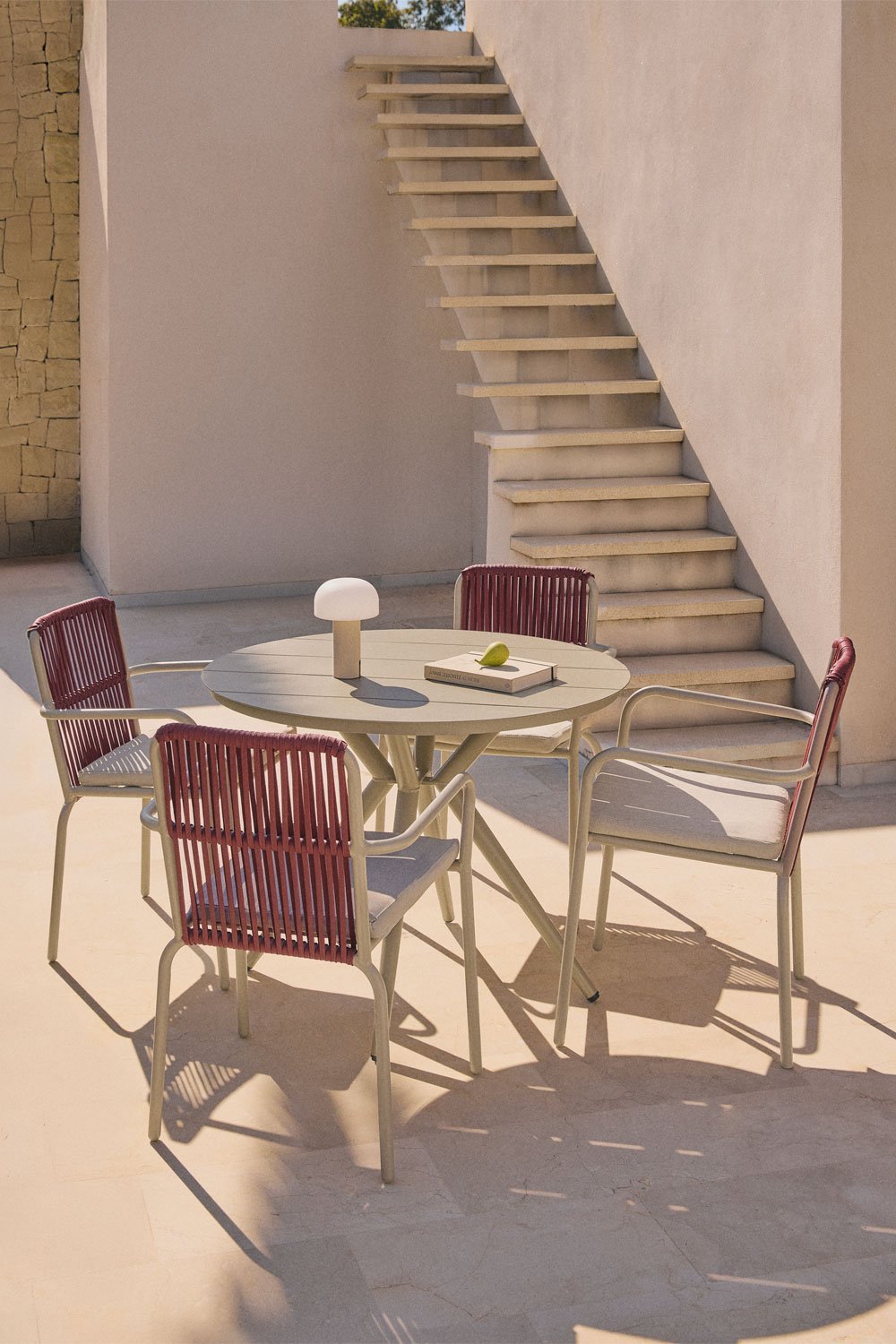 Tavolo da giardino rotondo in alluminio Valerie, immagine della galleria 1