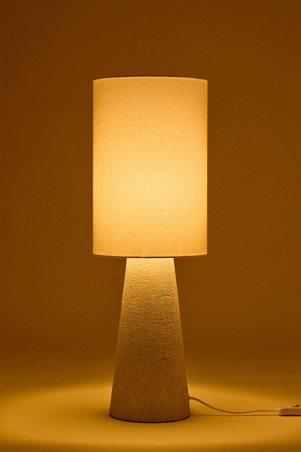 Lampada da tavolo in lino e fibra di vetro Loana, immagine della galleria 4