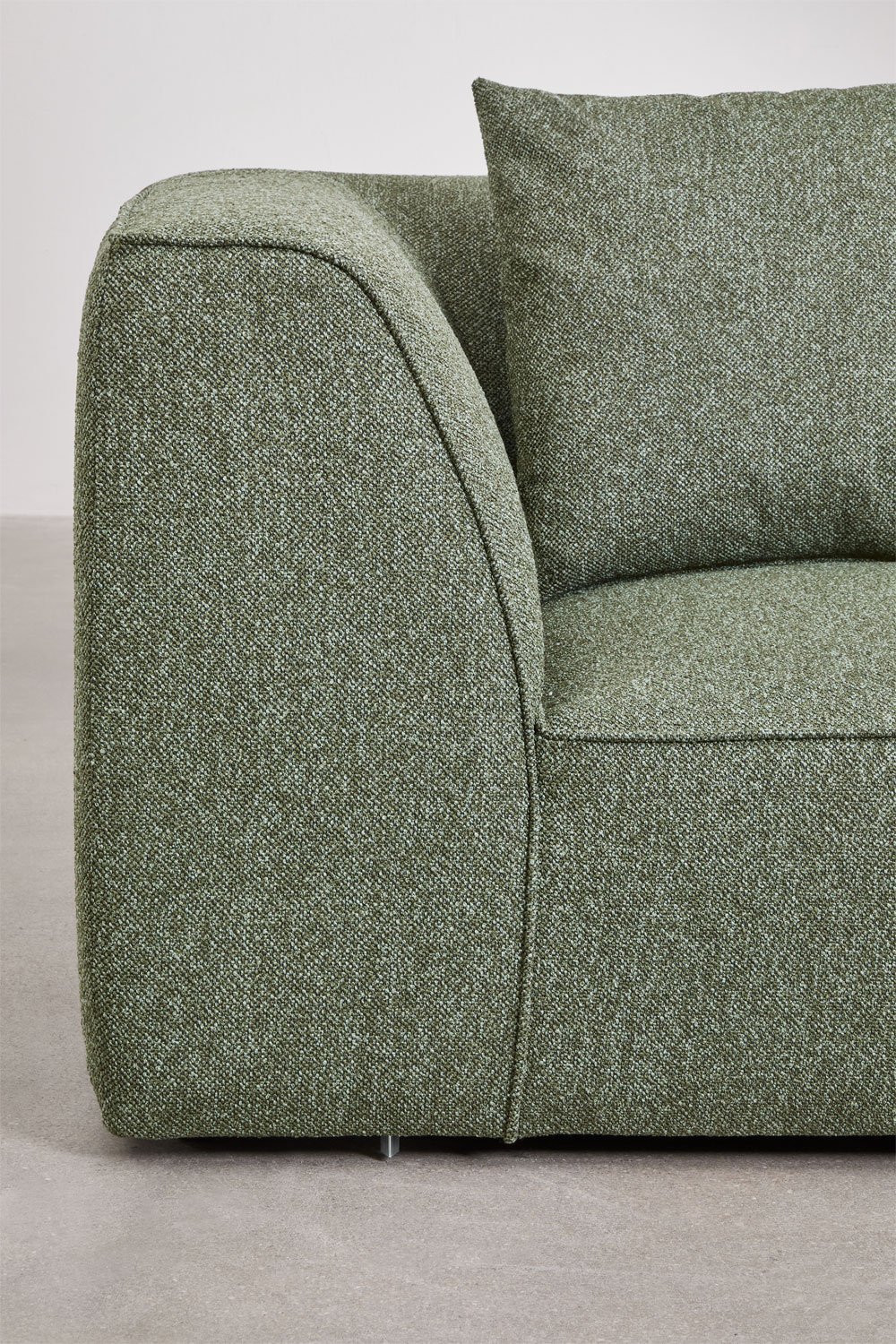 Divano angolare componibile Cardea 4 pezzi con chaise longue sinistra e pouf imbottito, immagine della galleria 11