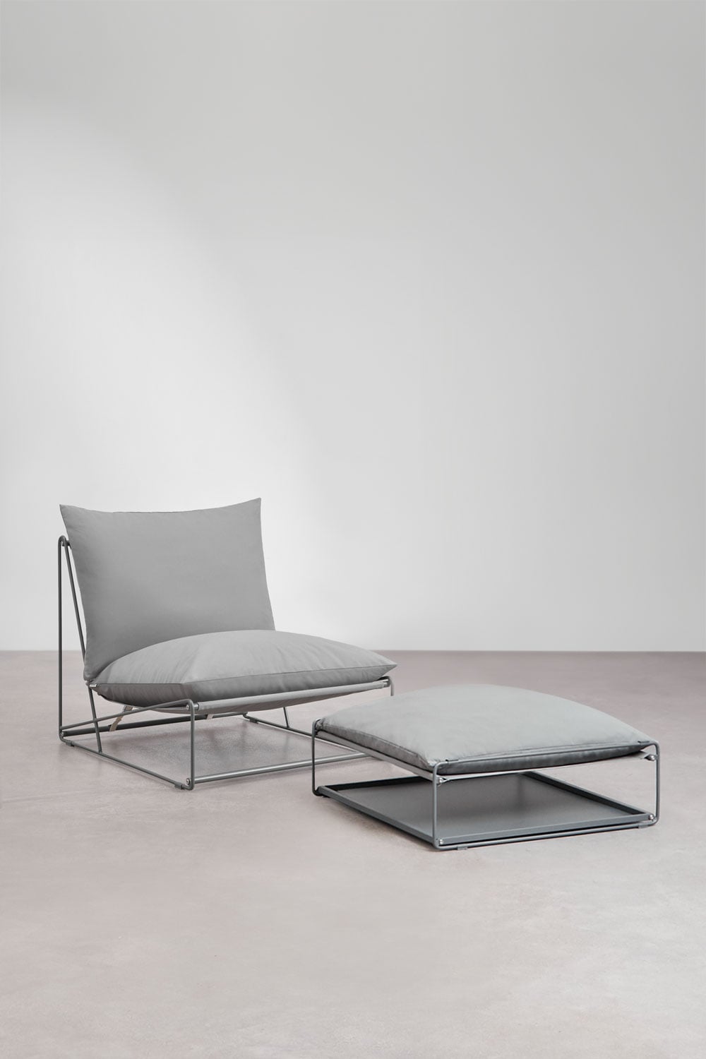 Set da giardino con poltrona e pouf convertibile Amaro, immagine della galleria 3