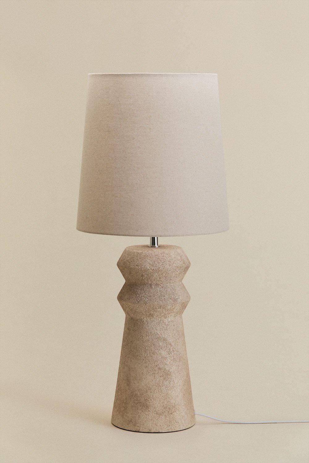 Lampada da tavolo in ceramica e lino da 70 cm Fornia, immagine della galleria 3