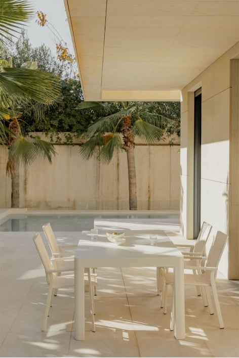 Tavolo da giardino rettangolare Arnadine - Gardenia Bianco