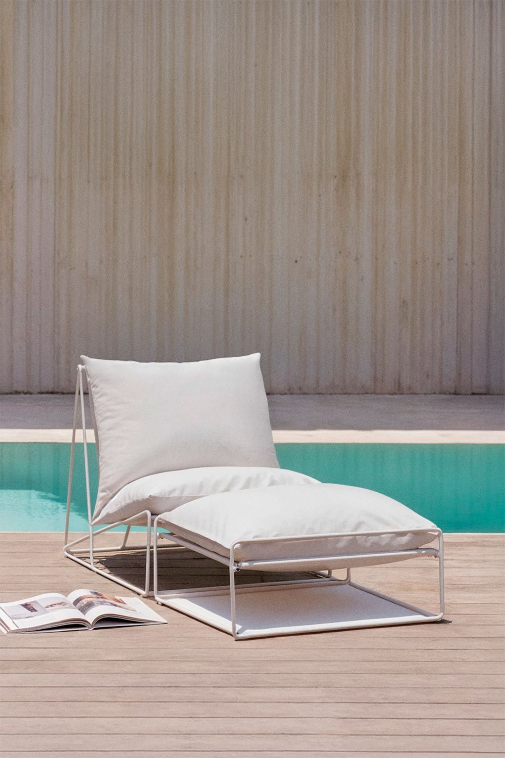Set da giardino Amaro con poltrona trasformabile e pouf, immagine della galleria 1
