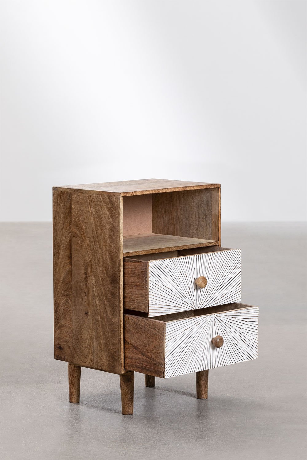 Confezione da 2 comodini in legno di mango Kaobany, immagine della galleria 3