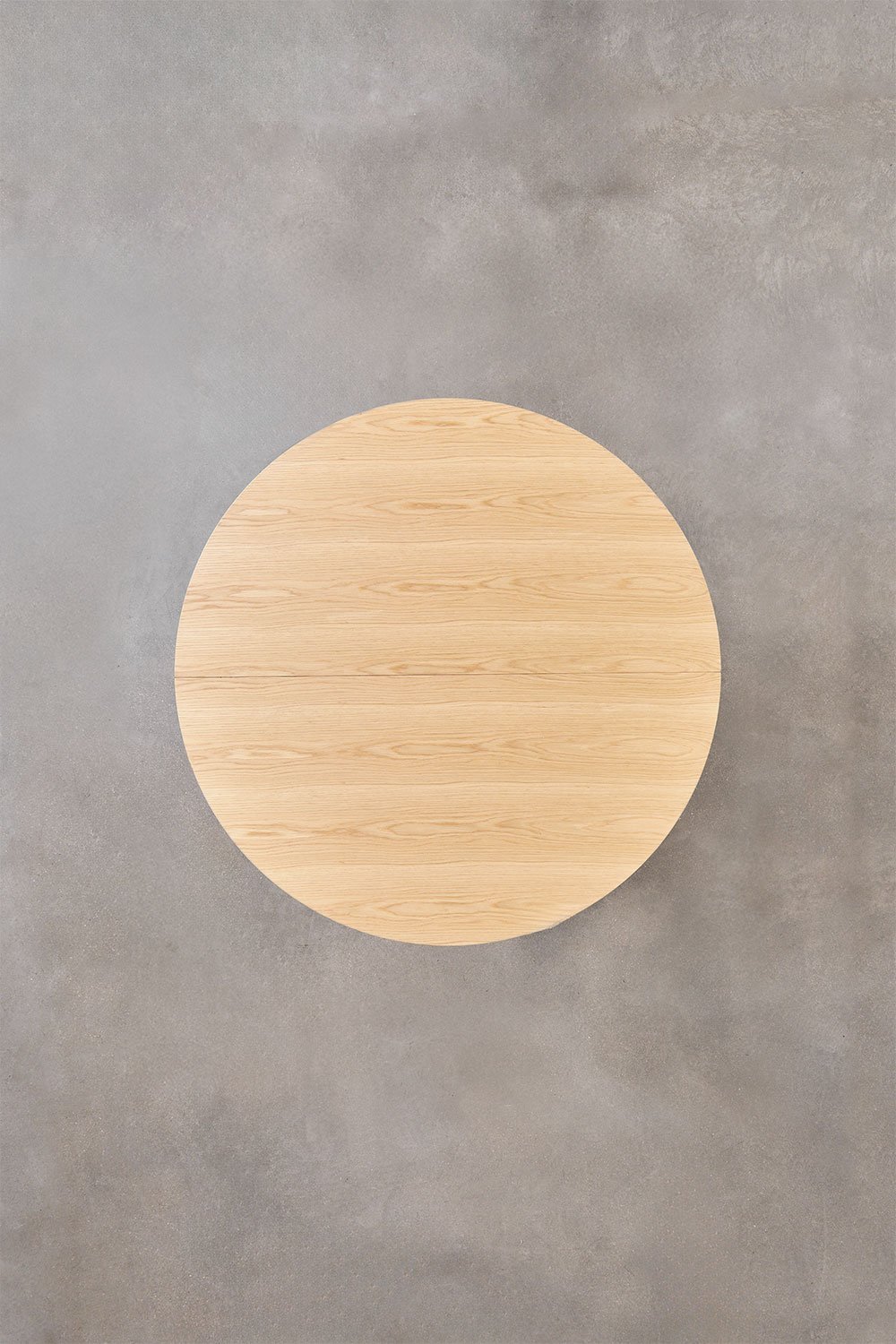 Tavolo da pranzo rotondo 120-160x120 cm allungabile in MDF e impiallacciato rovere Montana, immagine della galleria 9