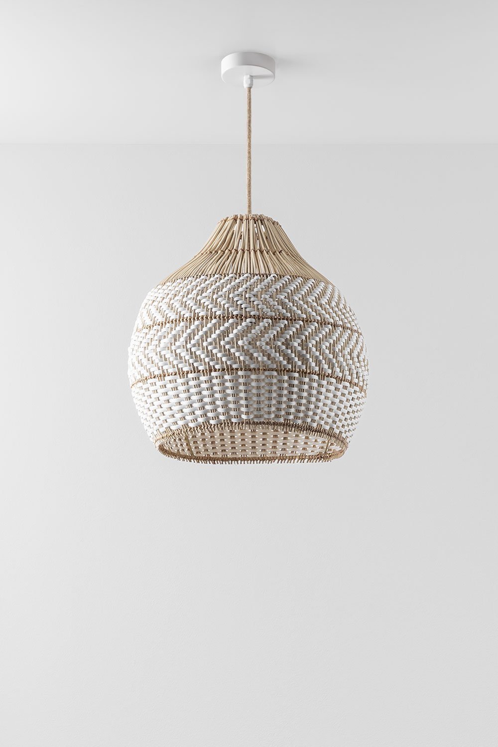 Lampada da soffitto per esterni in rattan intrecciato Llaury, immagine della galleria 1