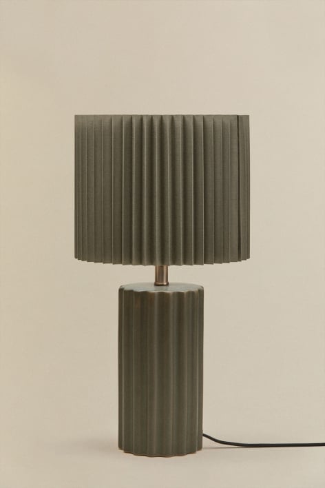 Lampada da tavolo in ceramica e tessuto Marvila
