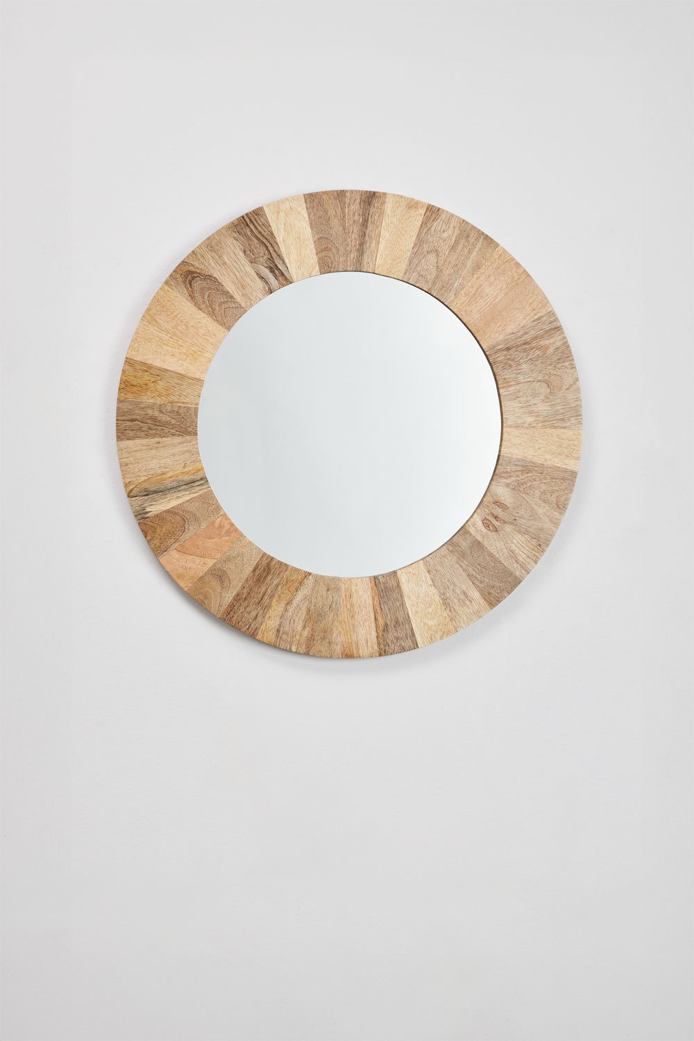 Specchio da parete rotondo Ø55 cm in legno di mango Lanzarote, immagine della galleria 3