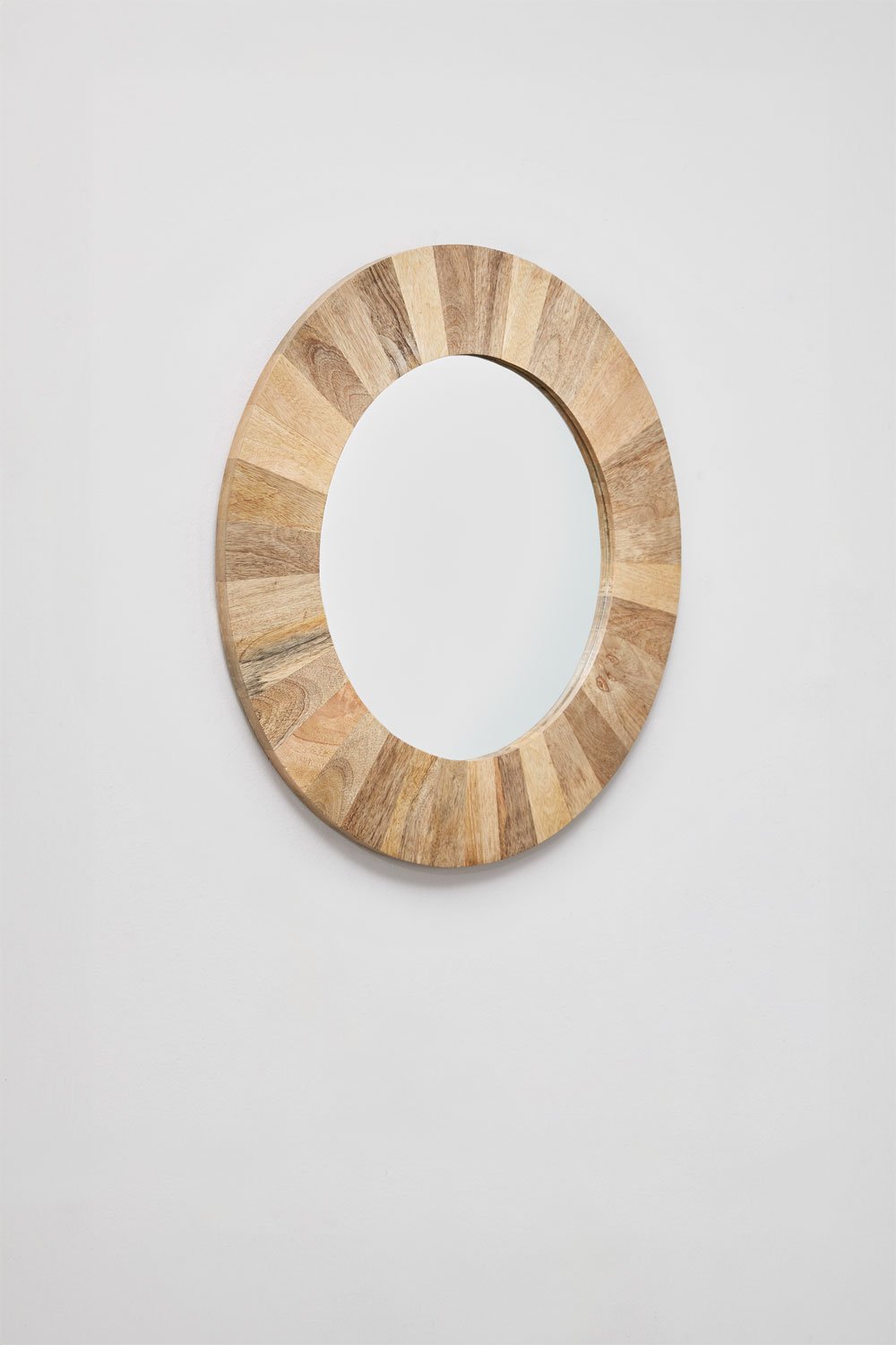 Specchio da parete rotondo Ø55 cm in legno di mango Lanzarote, immagine della galleria 4