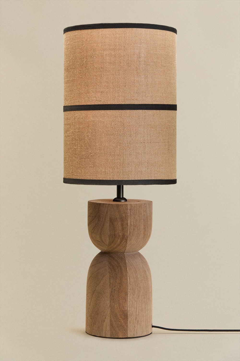 Lampada da tavolo in legno di mango Diniz, immagine della galleria 1