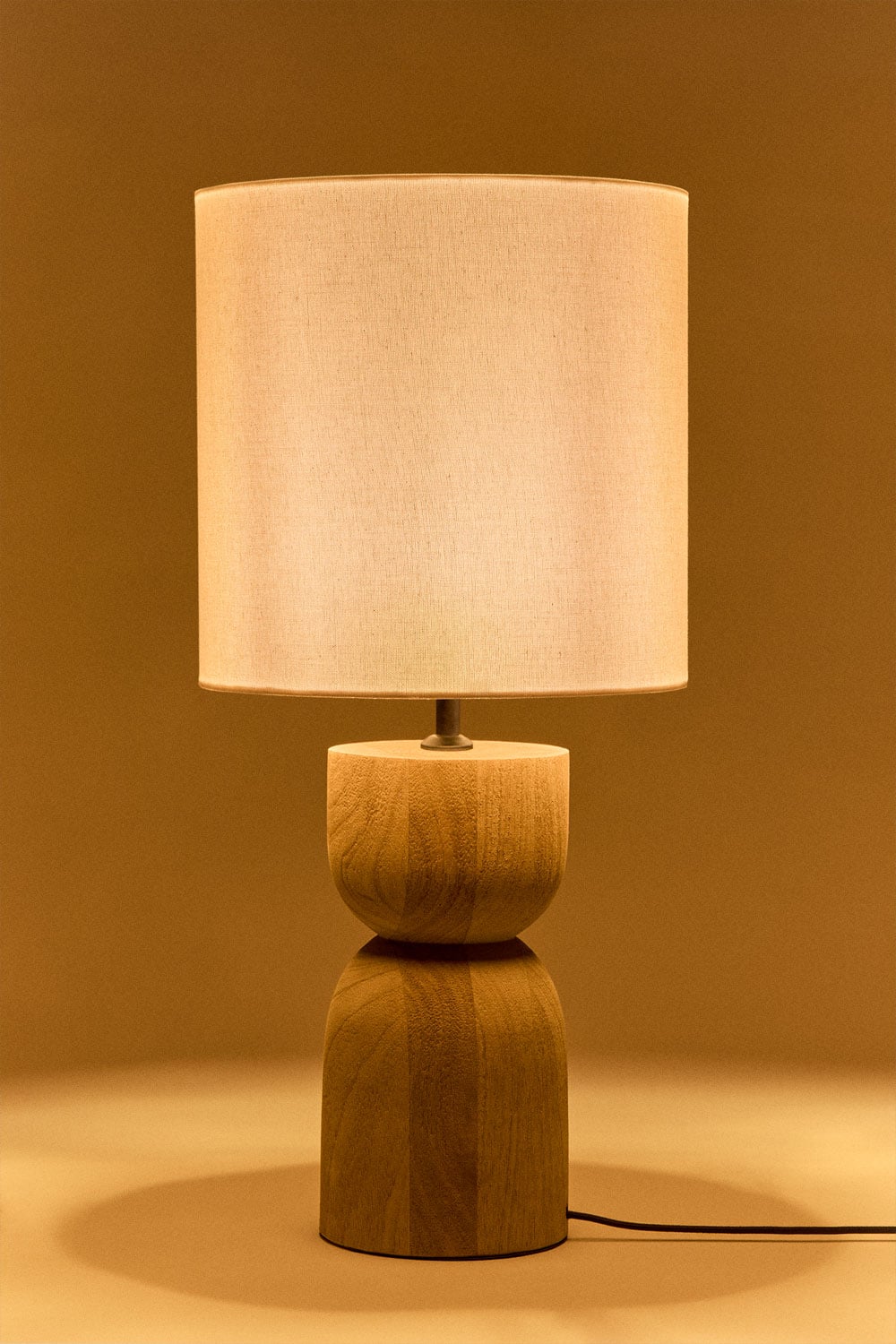 Lampada da tavolo in legno di mango Diniz, immagine della galleria 4