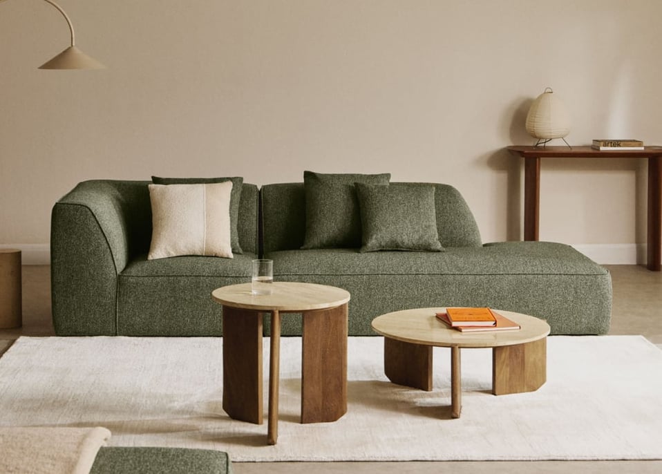 Divano angolare modulare Cardea a 2 pezzi con chaise longue destra imbottita