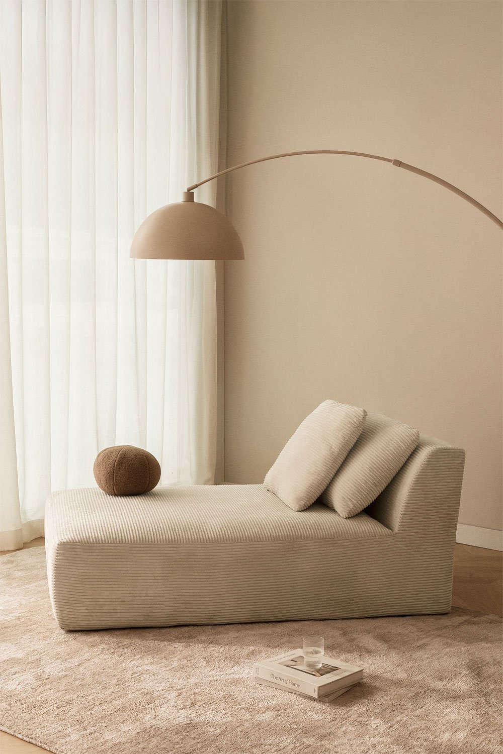 Chaise longue in velluto a coste sottovuoto Temple, immagine della galleria 1