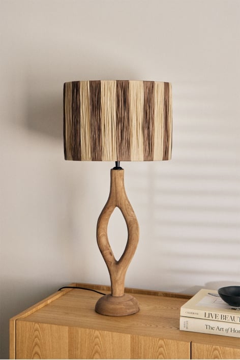 Lampada da tavolo in legno di mango Gracia