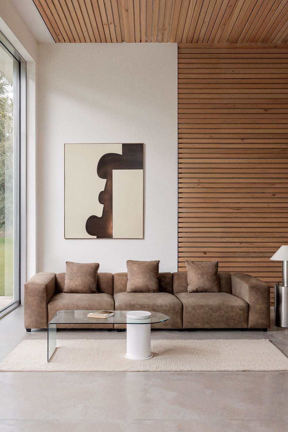 Divano modulare a 3 pezzi ↔︎315 cm con bracciolo alto Bruna, immagine della galleria 1