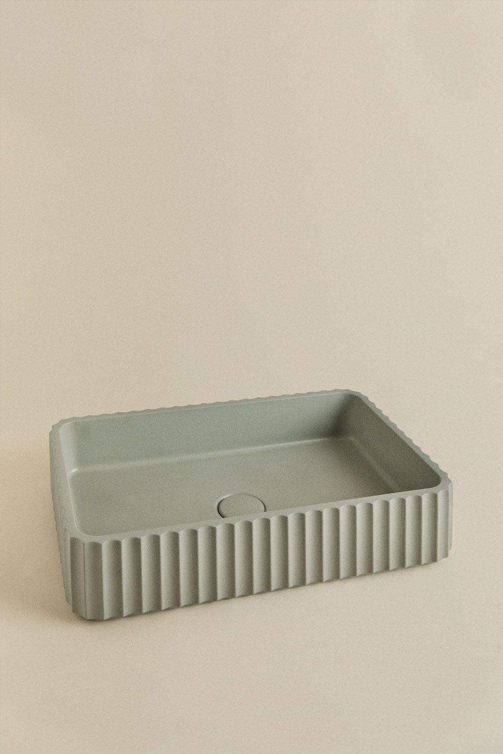 Lavabo rettangolare 50x30 cm in cemento Teide, immagine della galleria 3