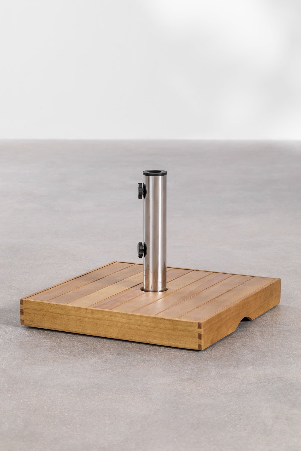 Base per ombrellone quadrata 50x50 cm in legno Canco, immagine della galleria 2