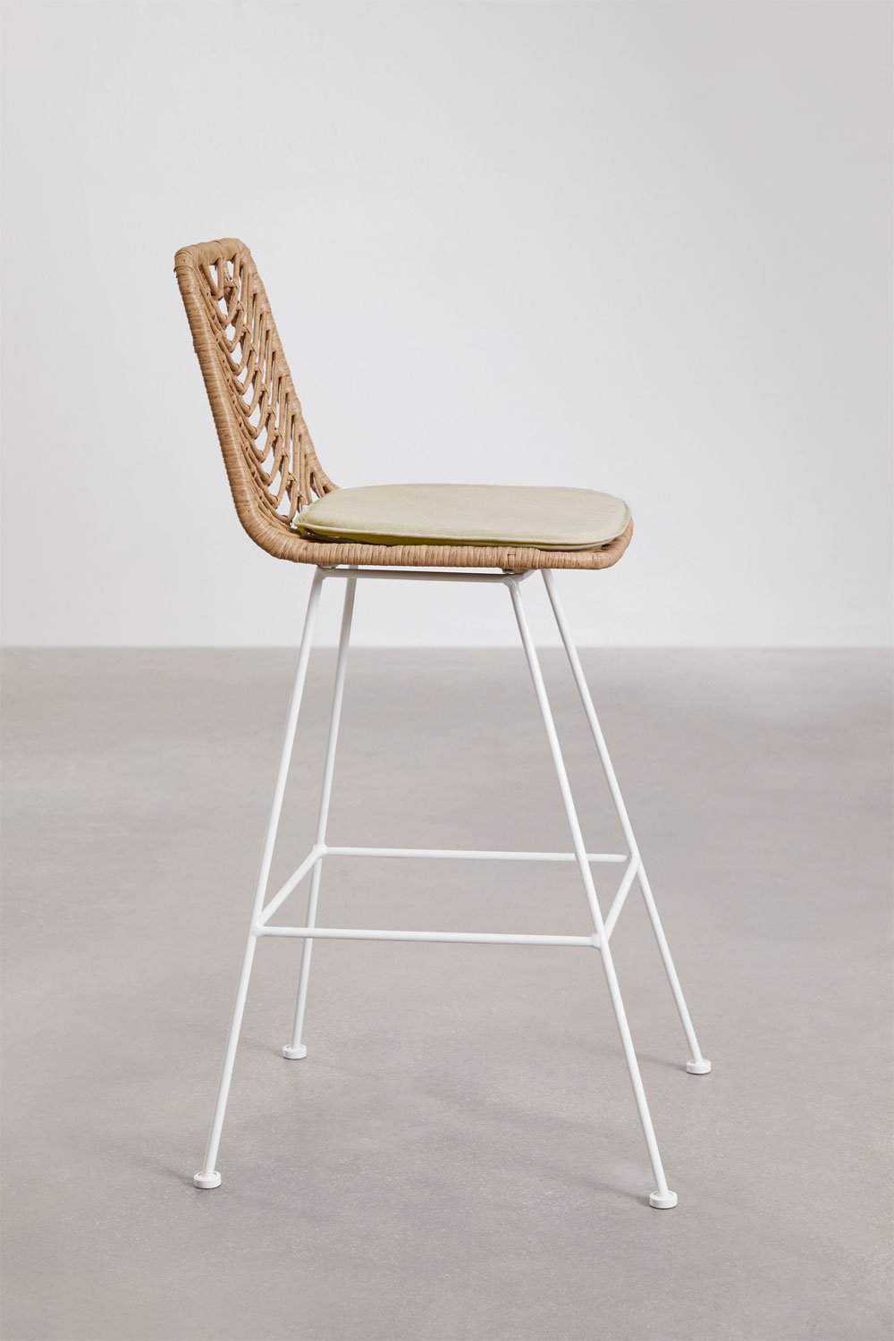 Confezione da 2 sgabelli alti da giardino in rattan sintetico Gouda Natural, immagine della galleria 2