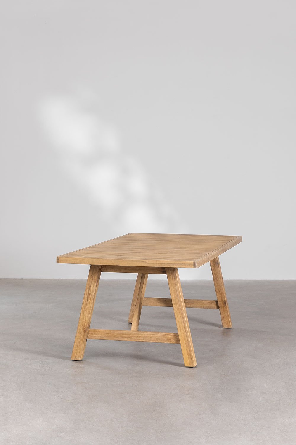 Tavolo da pranzo rettangolare 200x100 cm in legno di acacia Dubai, immagine della galleria 1